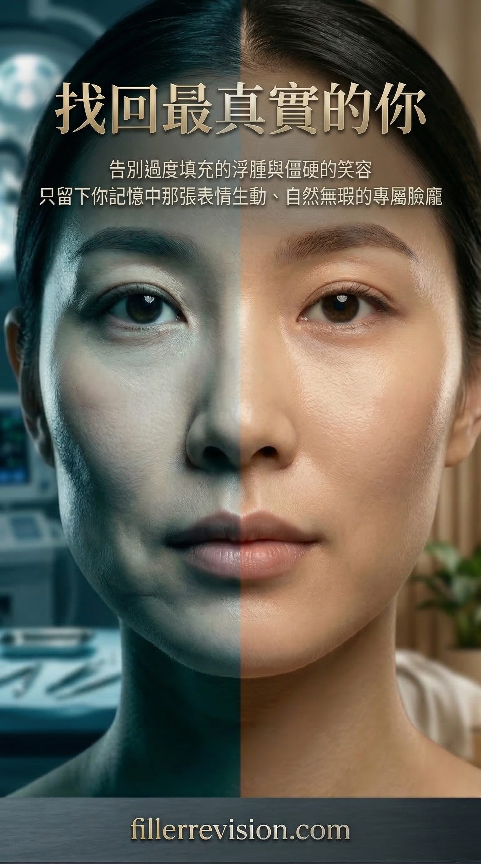 找回最真實的你 — 告別過度填充的浮腫與僵硬的笑容。只留下你記憶中那張表情生動、自然無瑕的專屬臉龐。