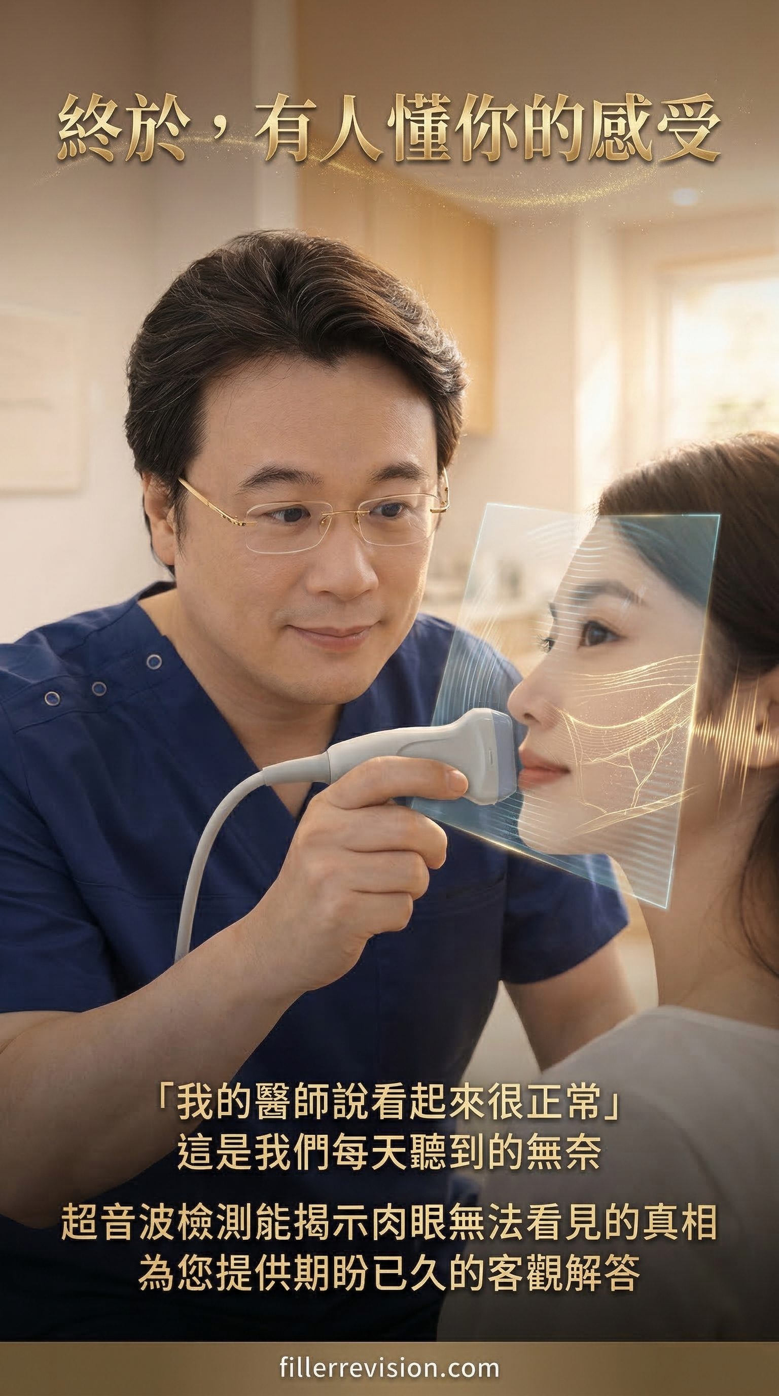 終於,有人懂你的感受 — 「我的醫師說看起來很正常」——這是我們每天聽到的無奈。超音波檢測能揭示肉眼無法看見的真相。